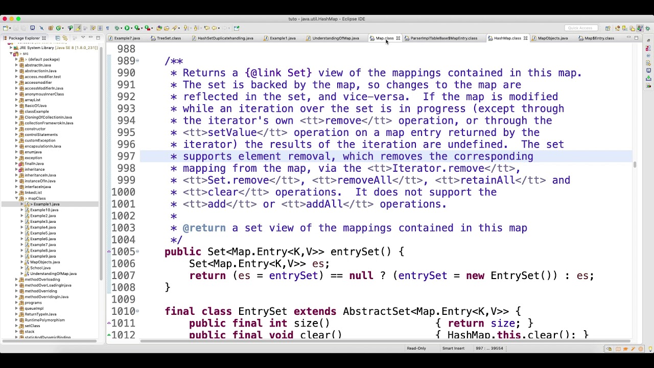 EntrySet Concept in HashMap Classes Video-67