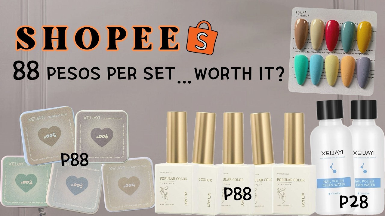 SHOPEE SALE Nail Finds 💅 XEIJAYI Gel Polish & Patting Gel Swatches  ౨ৎ⋆˚｡⋆ Under ₱100!