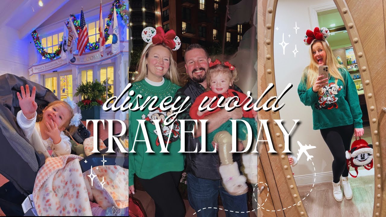 DISNEY WORLD TRAVEL DAY! ✨ | Checking into Disney's Boardwalk Inn at Christmas!