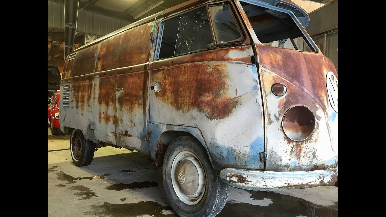 Forgotten Volkswagen Panel Bus Found After Sitting 50 years.  1958 VW Panel.