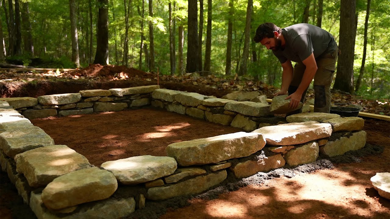 From Stones and Wood: Building a Complete Bushcraft Cabin in the Forest