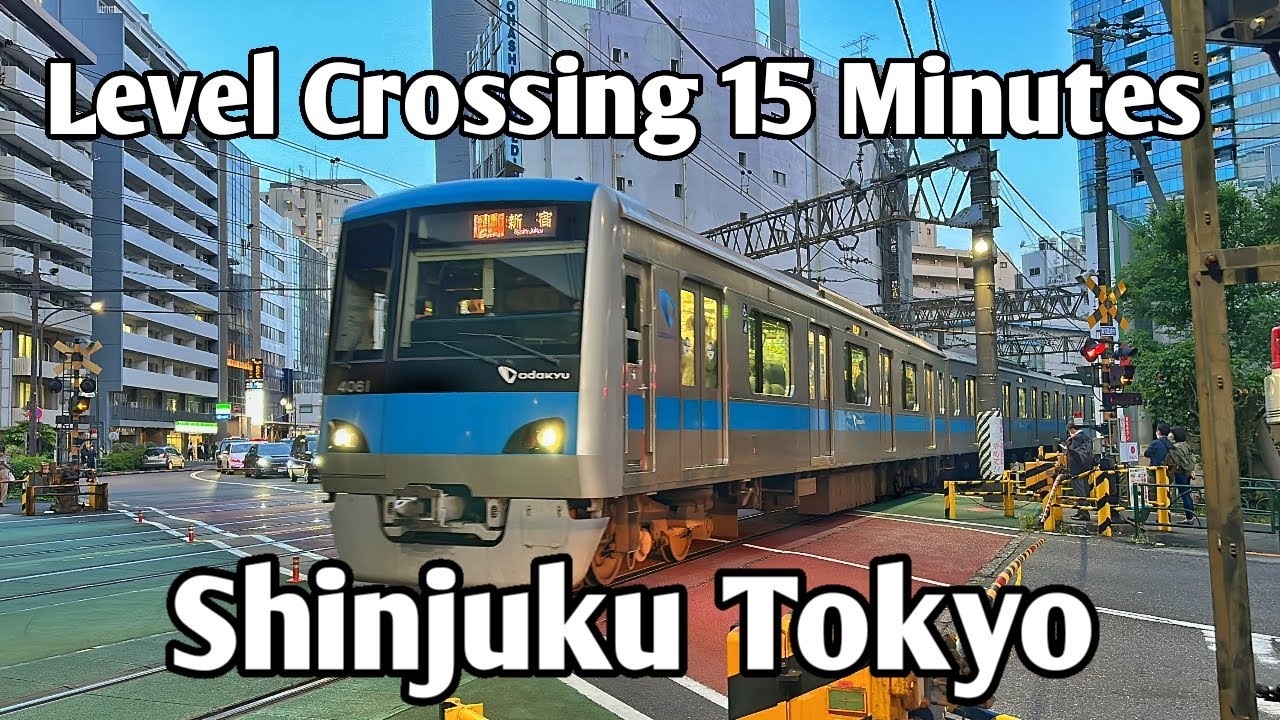 Railway Crossing in Shinjuku - 15 Minutes 14 Trains - Odakyu Line | Tokyo 2023