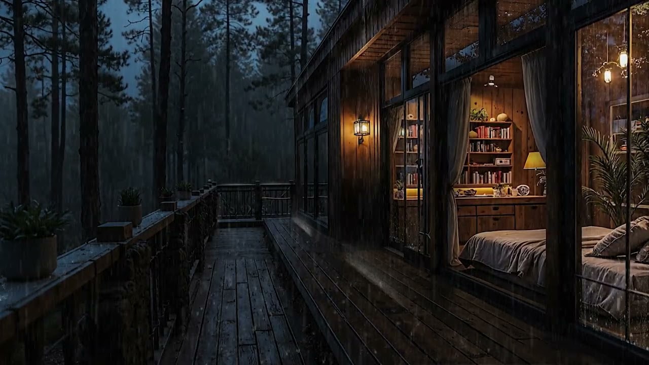 8 Hours Deep Forest Rain at Night 🌲🌧️ Calm Atmosphere for Healing Sleep (4K – No Ads)