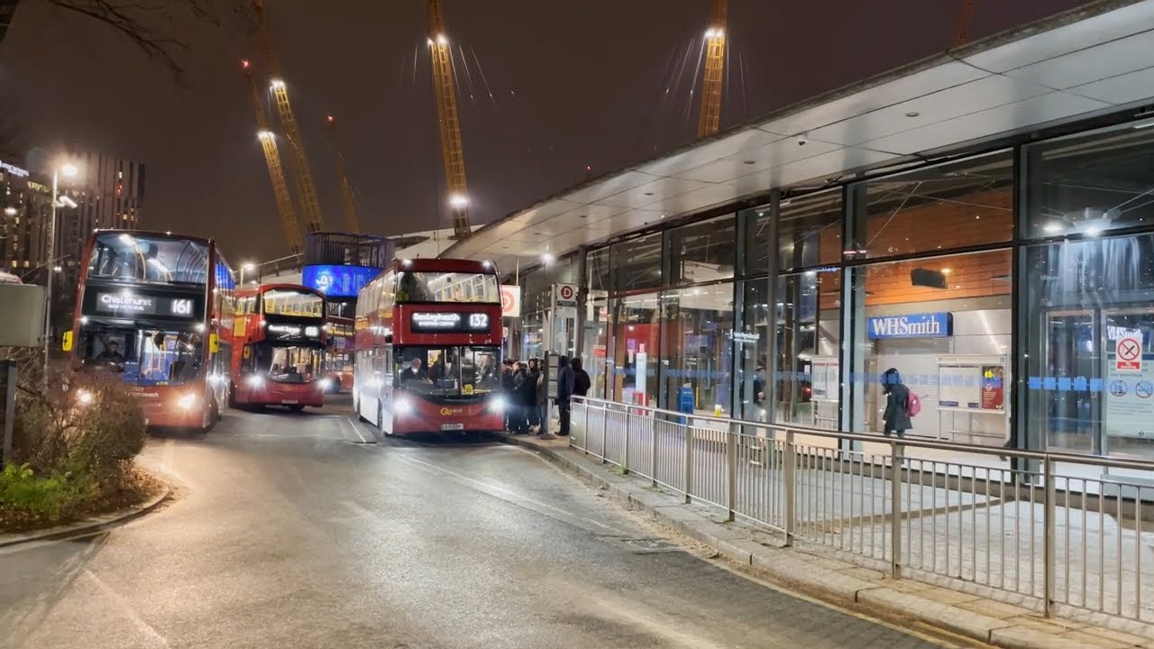 North Greenwich Underground & Bus Station at Night