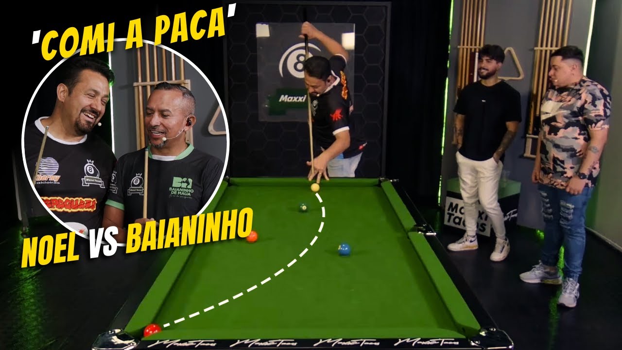 Desafio de sinuca Noel VS Baianinho de Mauá. Tô manjando da técnica do efeito massê