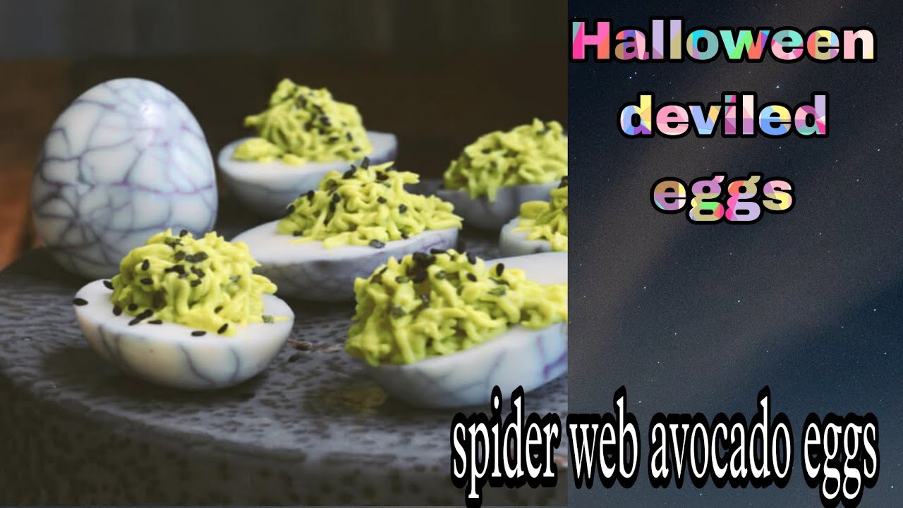 spider web 🕸️🕷️ avocado 🥑 eggs || easy halloween treats