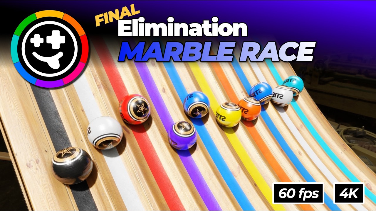 *WOOD* Marble Elimination Race | FINAL #marbles #marblerace #asmr #physics #3danimation #simulation