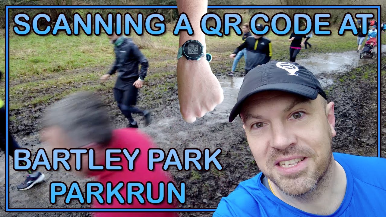 Scanning a QR code and fun with friends at Bartley Park parkrun