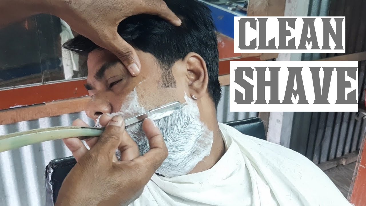 A Beautiful & Perfect Beard Shave From Roadside Barber With Head Massage | Straight Razor, Cream