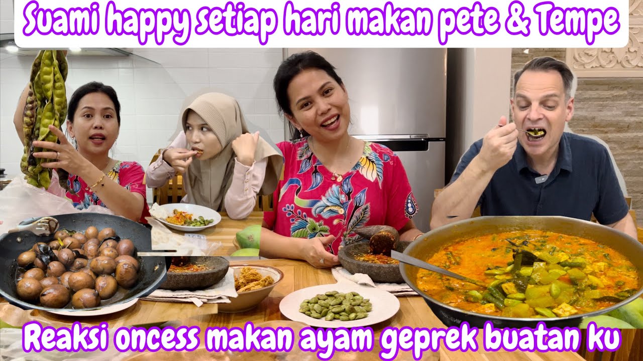 SUAMI HAPPY SETIAP HARI MAKAN PETE & TEMPE || REAKSI ONCESS MAKAN AYAM GEPREK BUATAN KU