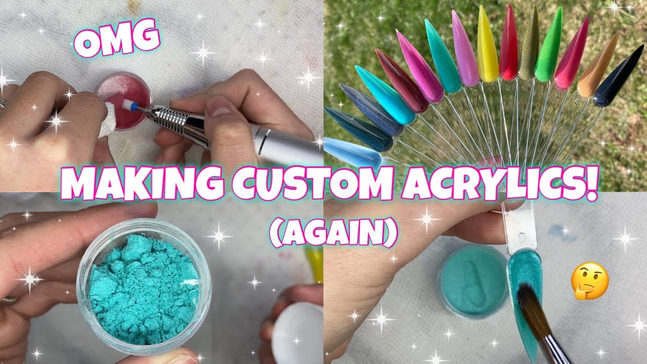 MAKING CUSTOM ACRYLIC POWDERS AGAIN | USING MICA POWDER & CHALK | 30 NEW ACRYLIC POWDERS