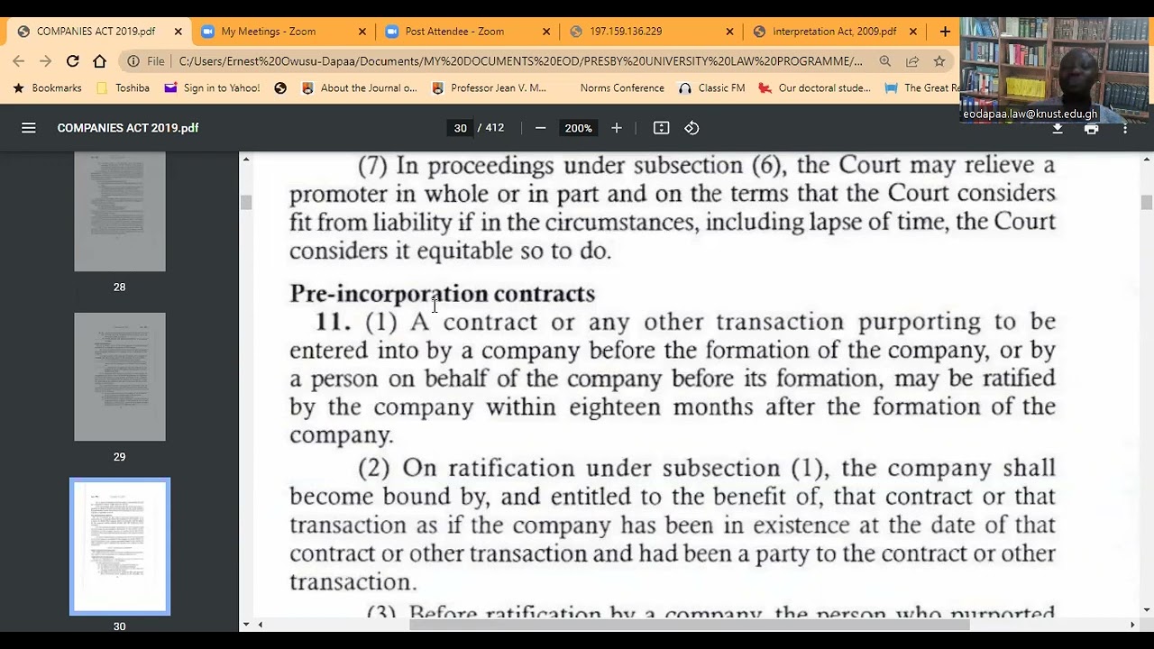 COMPANY LAW IN GHANA-   DISCUSSION OF SECTIONS 11, 12,13 AND 14 OF COMPANIES ACT 2019 (ACT 992)