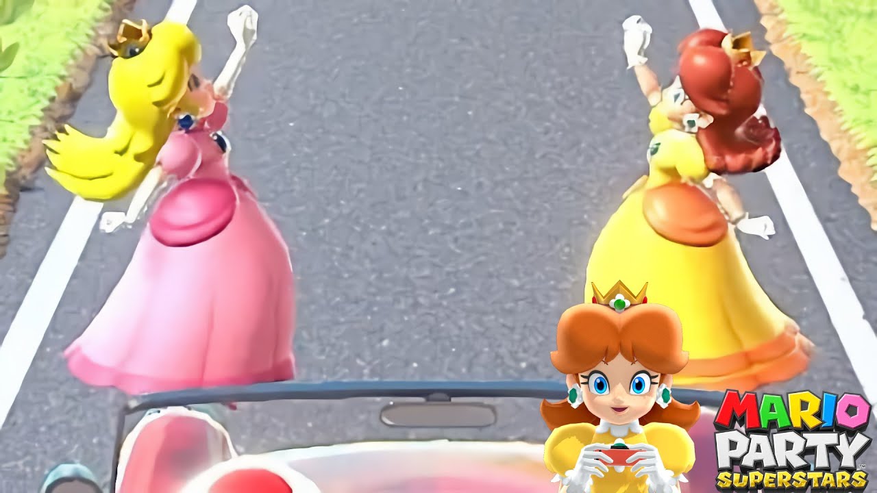 Mario Party Superstars Tag Match Daisy and Peach vs Wario and Waluigi