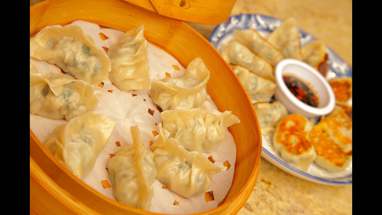 HOW TO MAKE 'POT STICKERS' - DIM SUM & GYOZA with pork filling