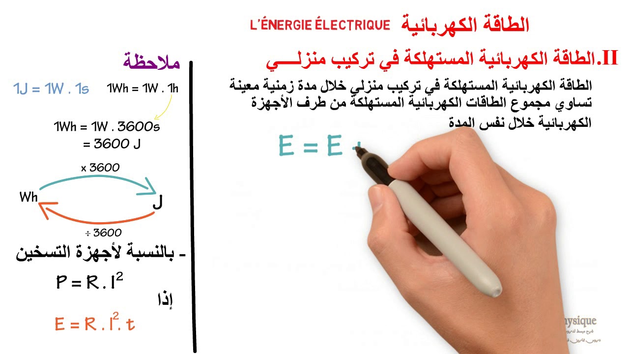السنة الثالثة إعدادي : درس الطاقة الكهربائية
