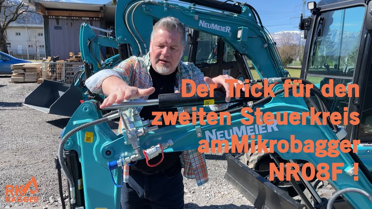 Der Trick f&uuml;r den zweiten Steuerkreis am Neumeier NR08F Mikrobagger!