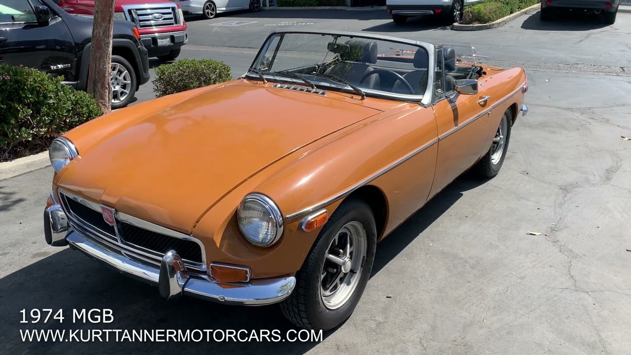1974 MGB ROADSTER. BRACKEN ORANGE WITH BLACK/GREY TRIM. 4-SPEED, WEBER CARB, ROSTYLE WHEELS.