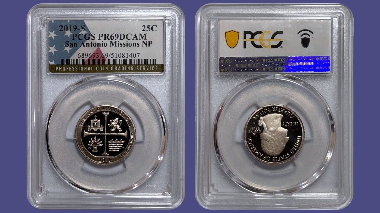 Квотер Национального исторического парка «Миссии Сан-Антонио» 2019 г. | Монета PCGS | Квотеры нац...