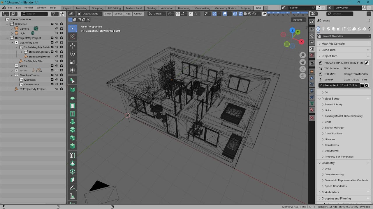 A (simple) BLENDERBIM MODEL EXPLAINED IN 15 MINUTES:  ENGLISH - ITALIAN