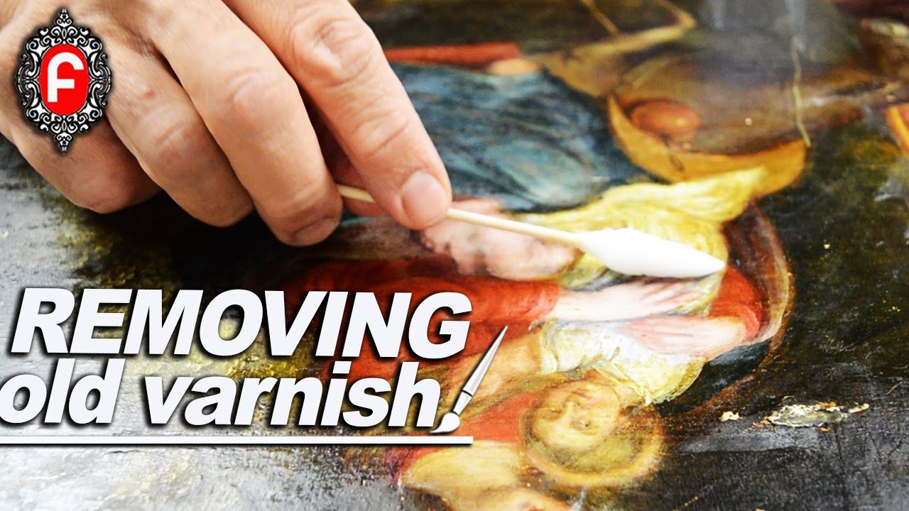 Removing the varnish and cleaning an old painting. ASRM video. #artrestoration #artconservation