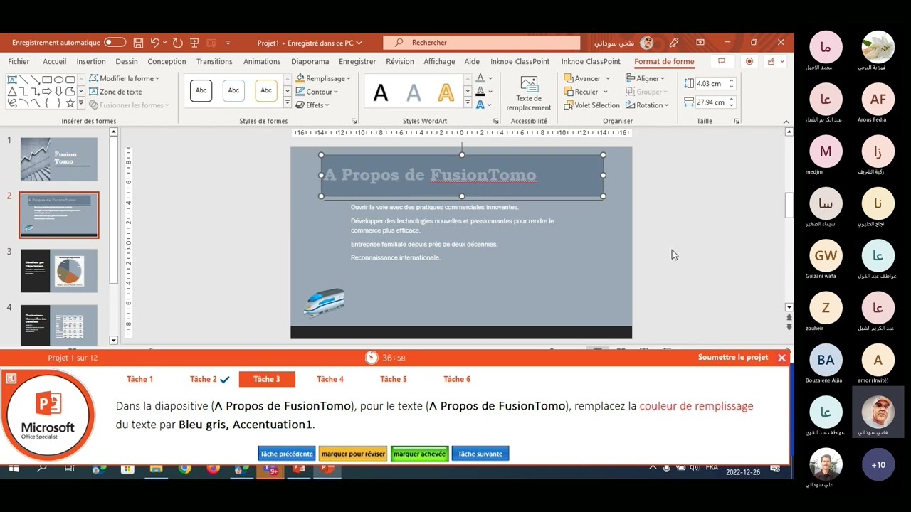 Préparation Pour  PowerPoint MOS 2019