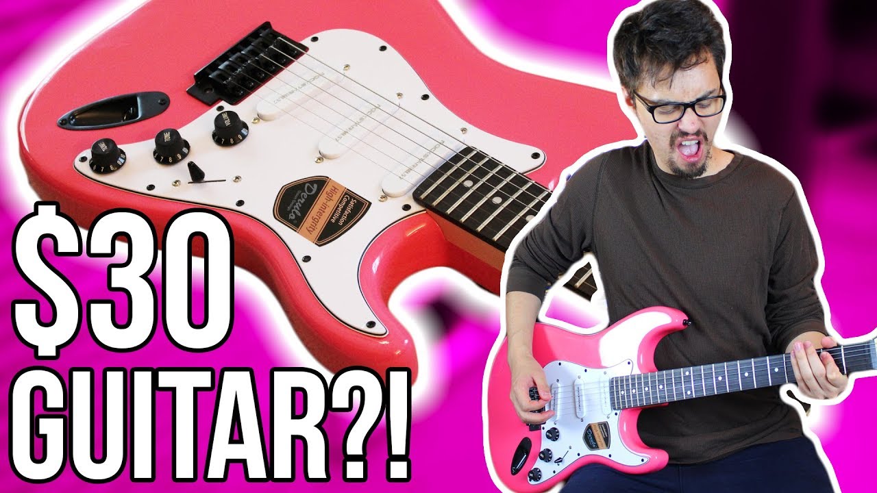 Demo/Review of a Pink $30 Guitar... Literally the Cheapest Strat I Could Find!!