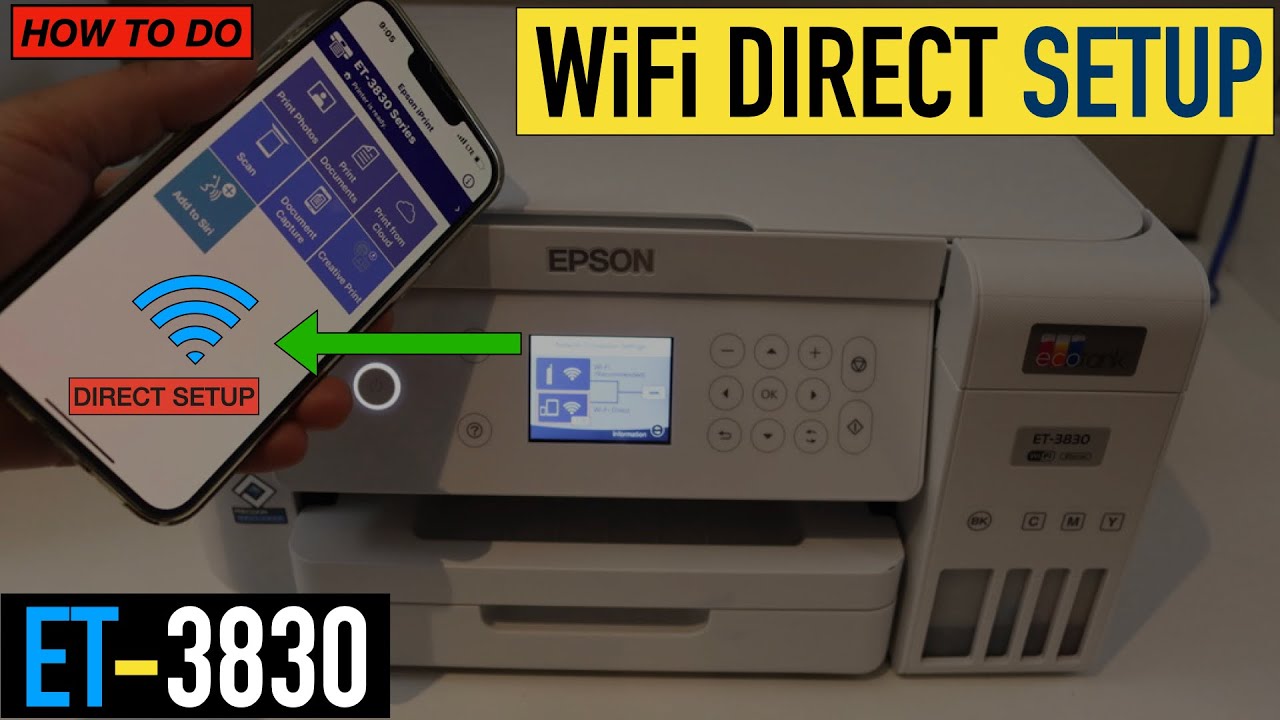Epson EcoTank ET-3830 WiFi Direct Setup.