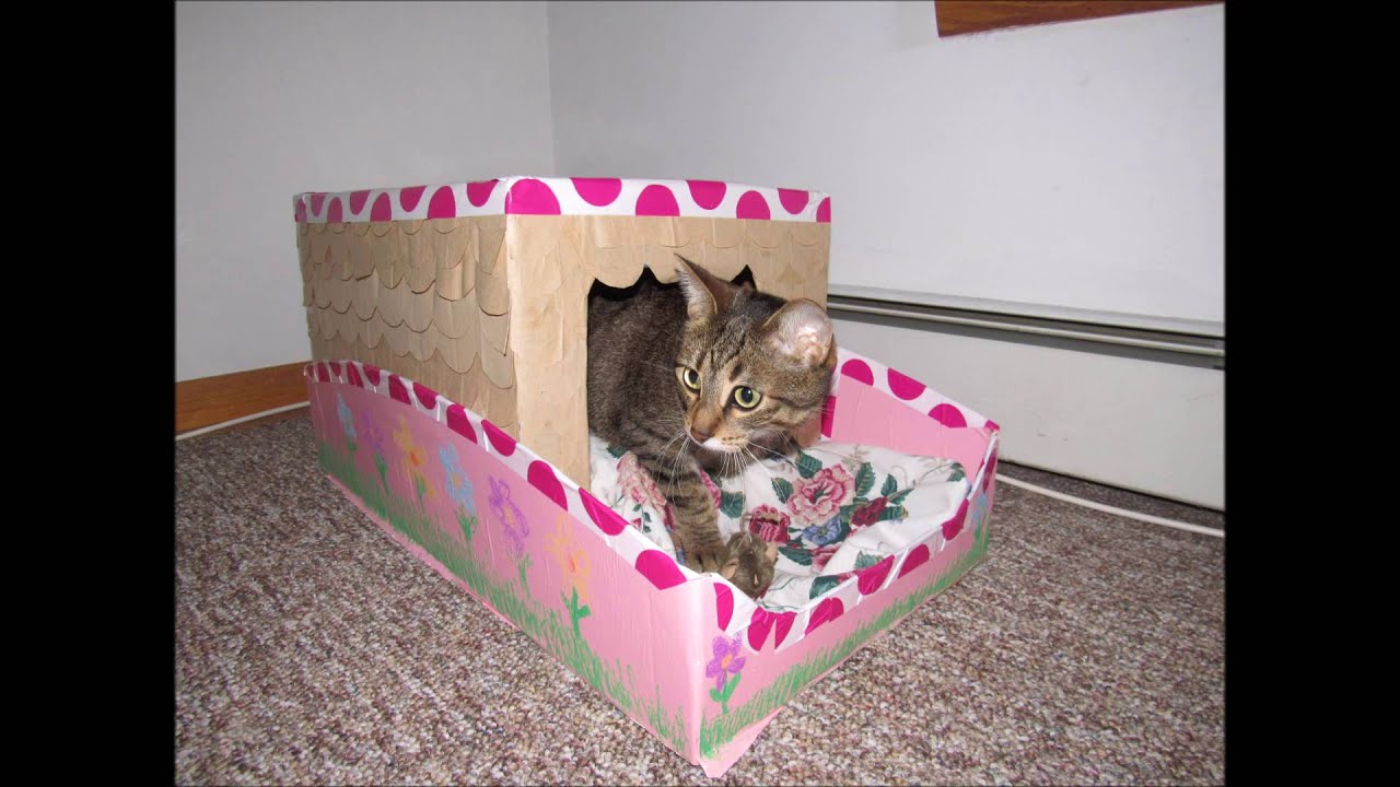 tutorial manualidad como hacer una casa /cama para mascota(gato)