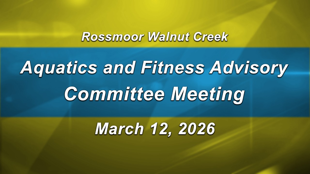 RWC Aquatics and Fitness Advisory Committee Meeting on March 12, 2026