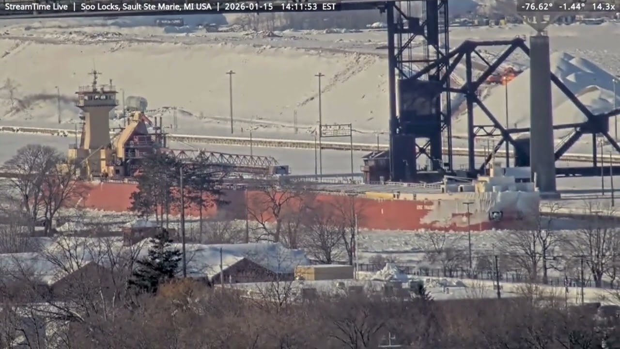 Clyde S VanEnkevort Passing through the Soo locks, DB to Cleveland on Jan 15th, 2026
