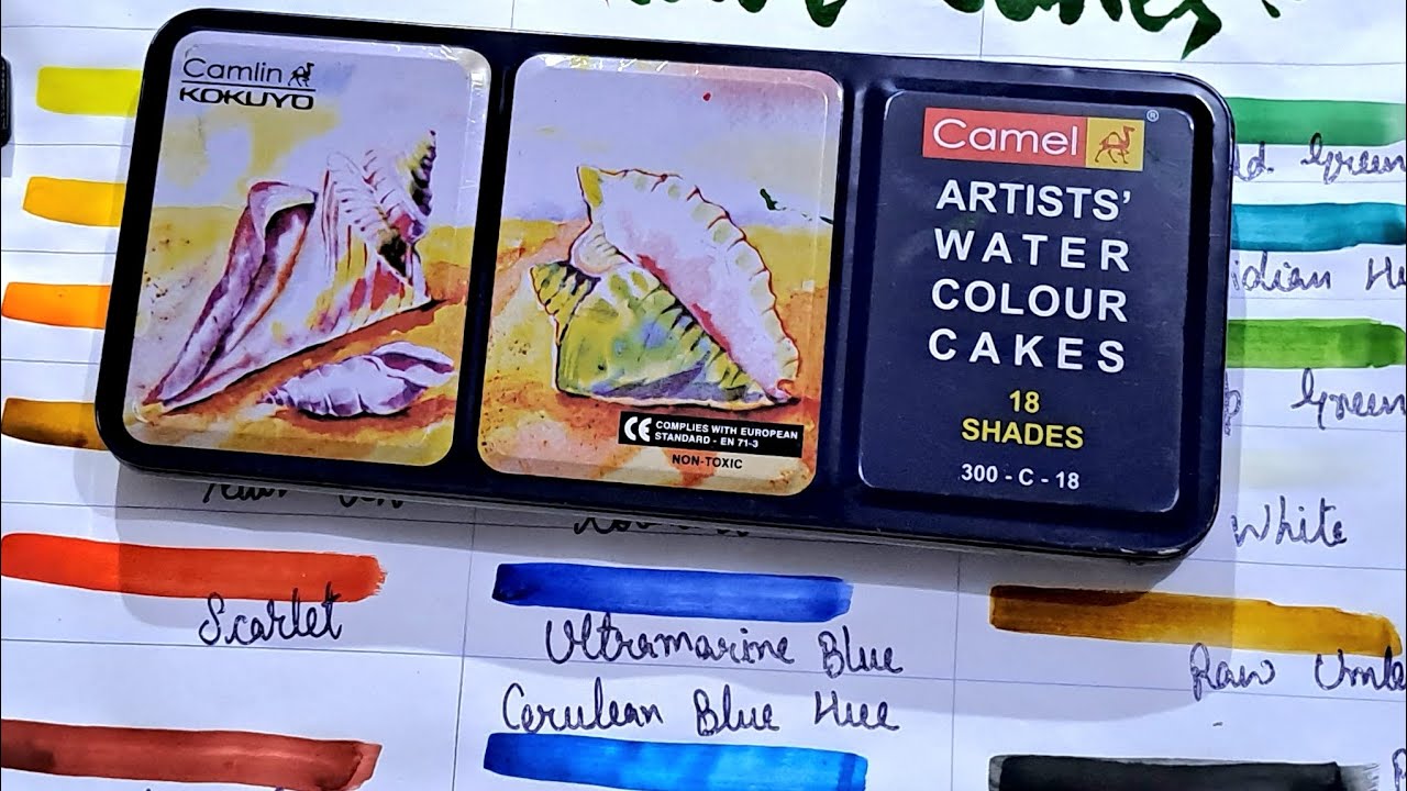Best cheap Watercolor for painting Camel Artist Water Colour Cakes 18 Shades.