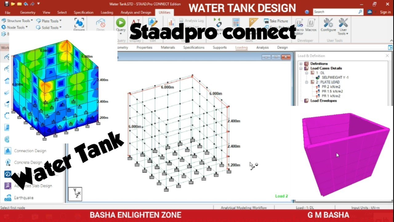 Water Tank I Design I Staadpro Connect I G M Basha I