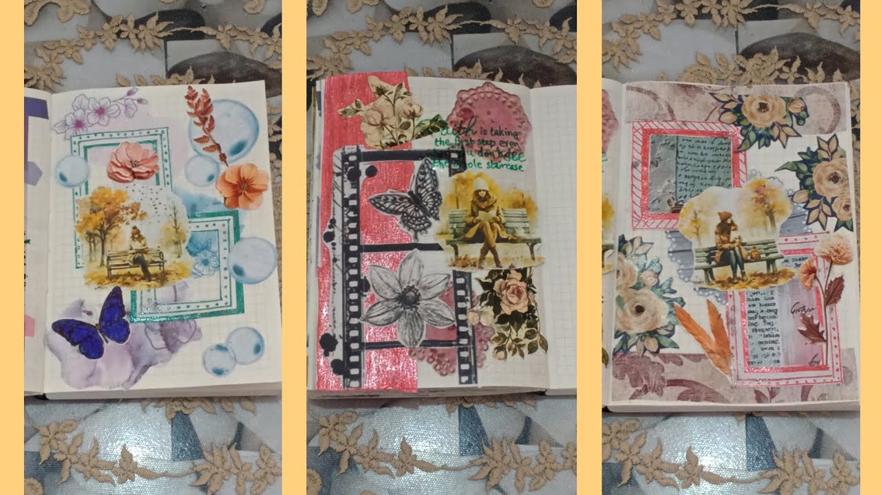 Relaxing journal video -19 | Journaling | Journal with me | Journal layout | Scrapbook | Journal 