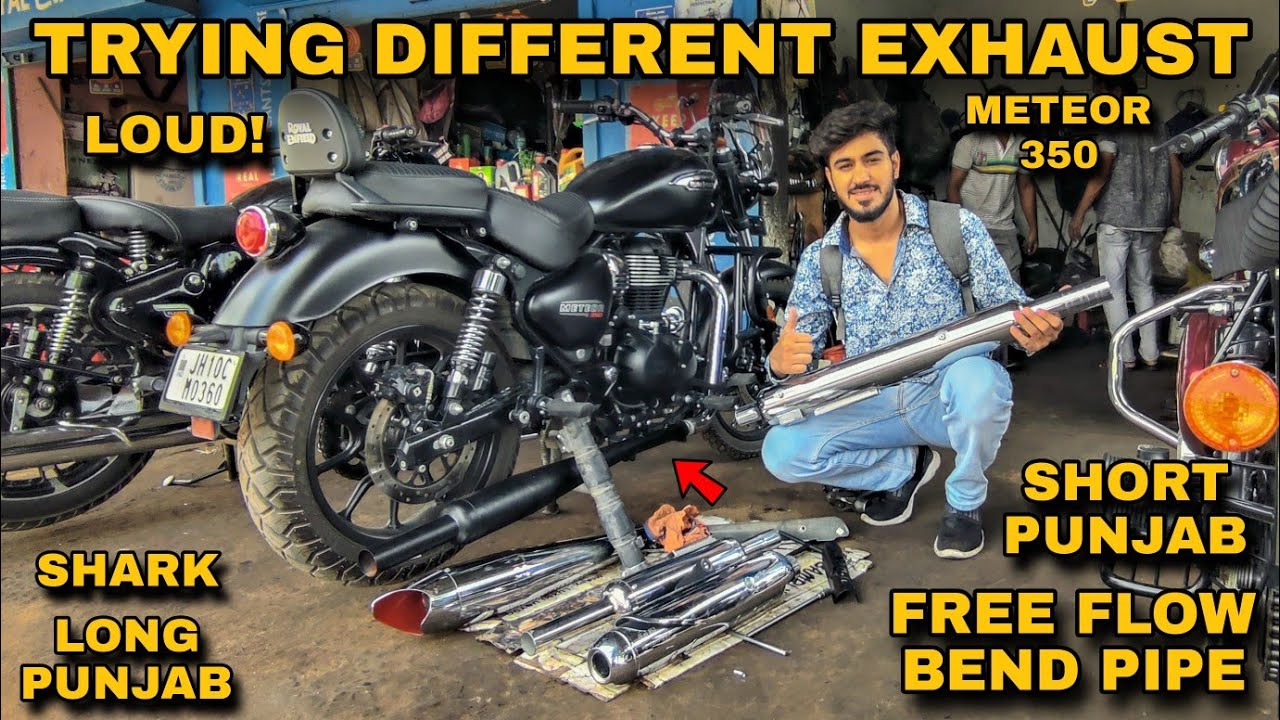 Short & Long Punjab Trying Different Loud Exhaust on METEOR 350 | Cat Can Removed Modification |#MxK