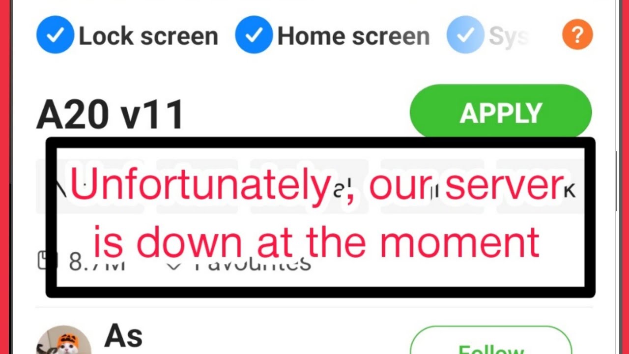 How To Fix Theme Unfortunately Our Server is down at the moment Problem Solve in Xiaomi Redmi Phone