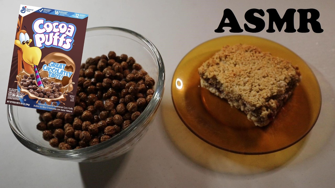 COCOA PUFFS & COCONUT RASPBERRY BAR ASMR MUKBANG