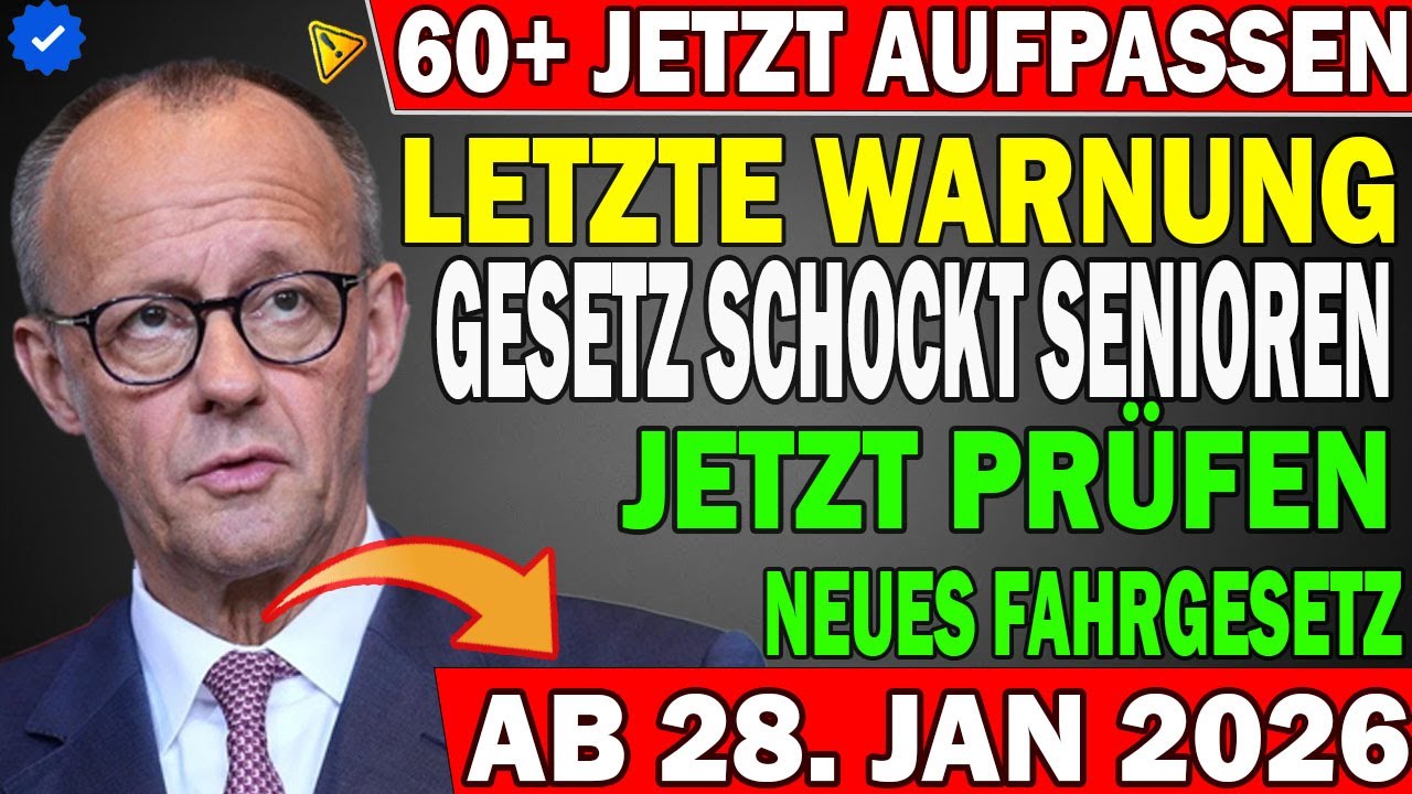 Achtung Senioren! | Neues Fahrgesetz ab 28. Januar 2026 | Diese Änderungen betreffen Sie JETZT