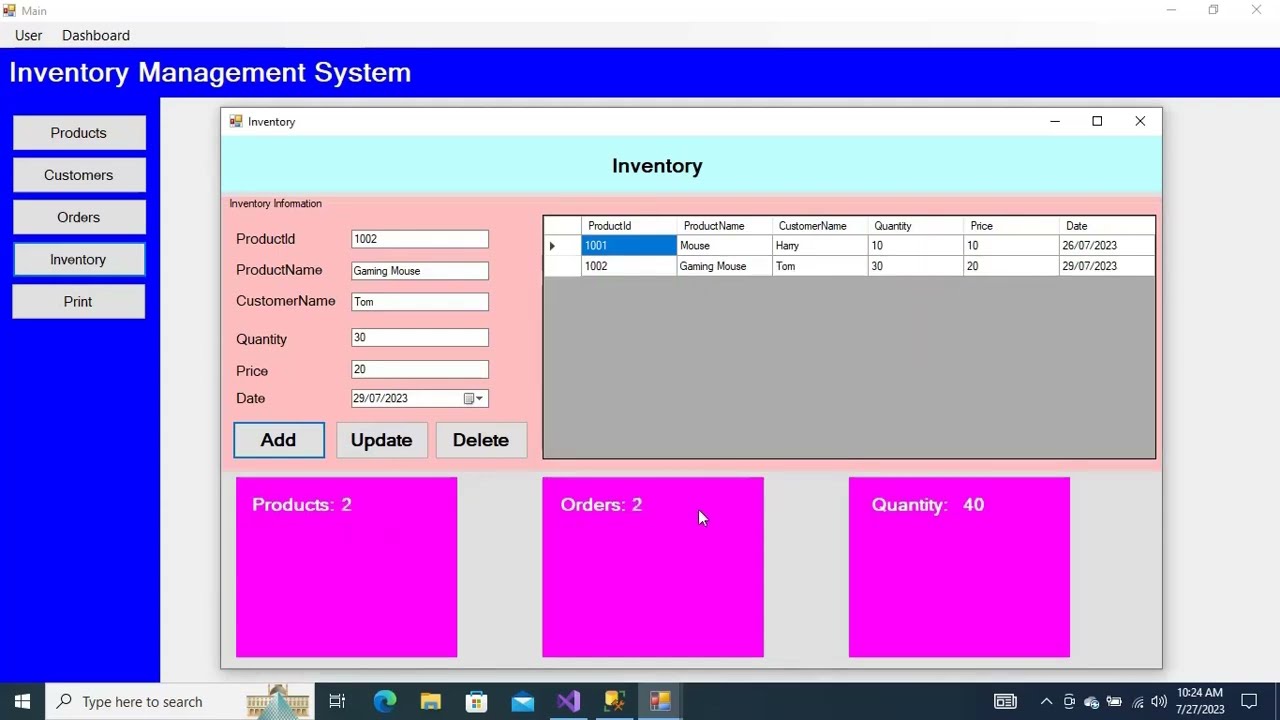 Inventory Management System Using C# with Source Code