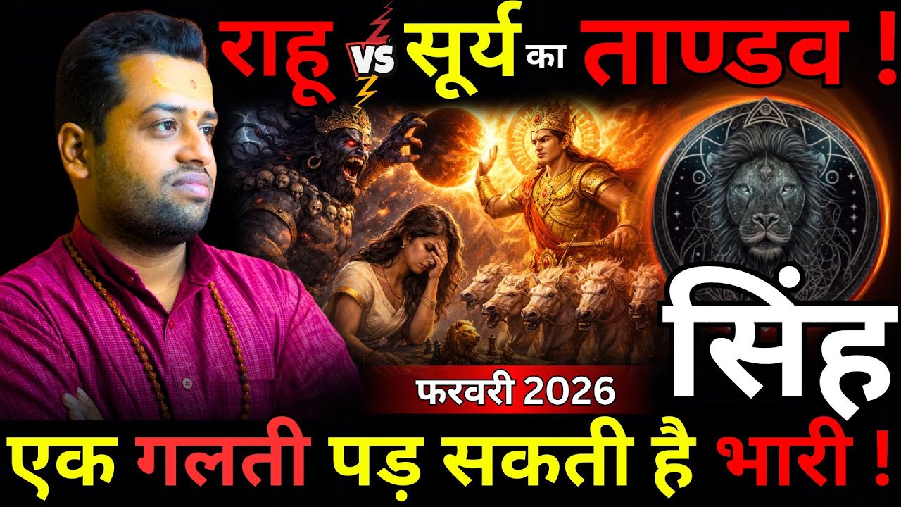 सिंह राशि फरवरी 2026: सप्तम भाव में 5 ग्रह – रिश्ते बचेंगे या टूटेंगे? Singh Rashi