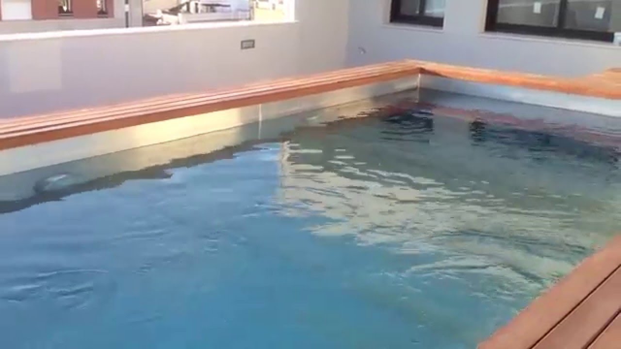 Piscina de acero inoxidable ideal para áticos y terrazas, poco peso en LLORET