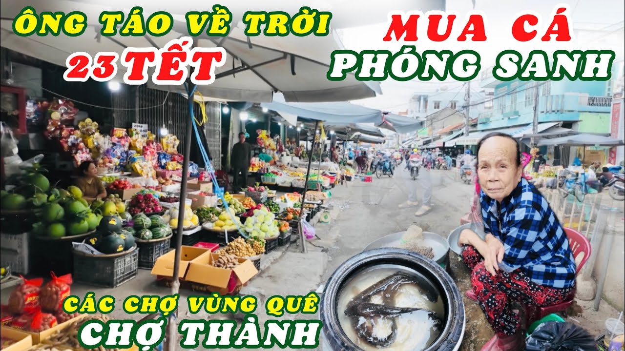 23 Tháng Chạp Đưa Ông Táo Về Trời. Mua Cá Phóng Sanh Dạo Quanh Các Chợ Quê Diên Khánh Ven Sông Cái