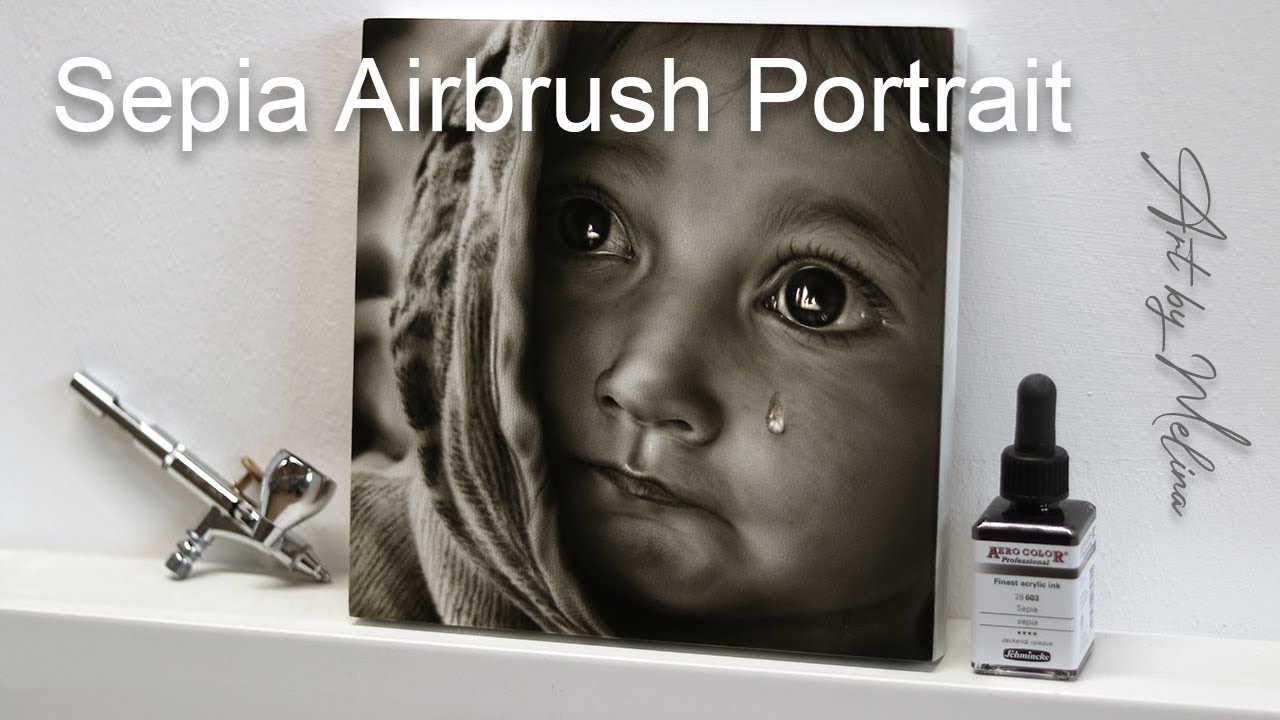 Sepia Airbrush Portrait - Step by Step Tutorial