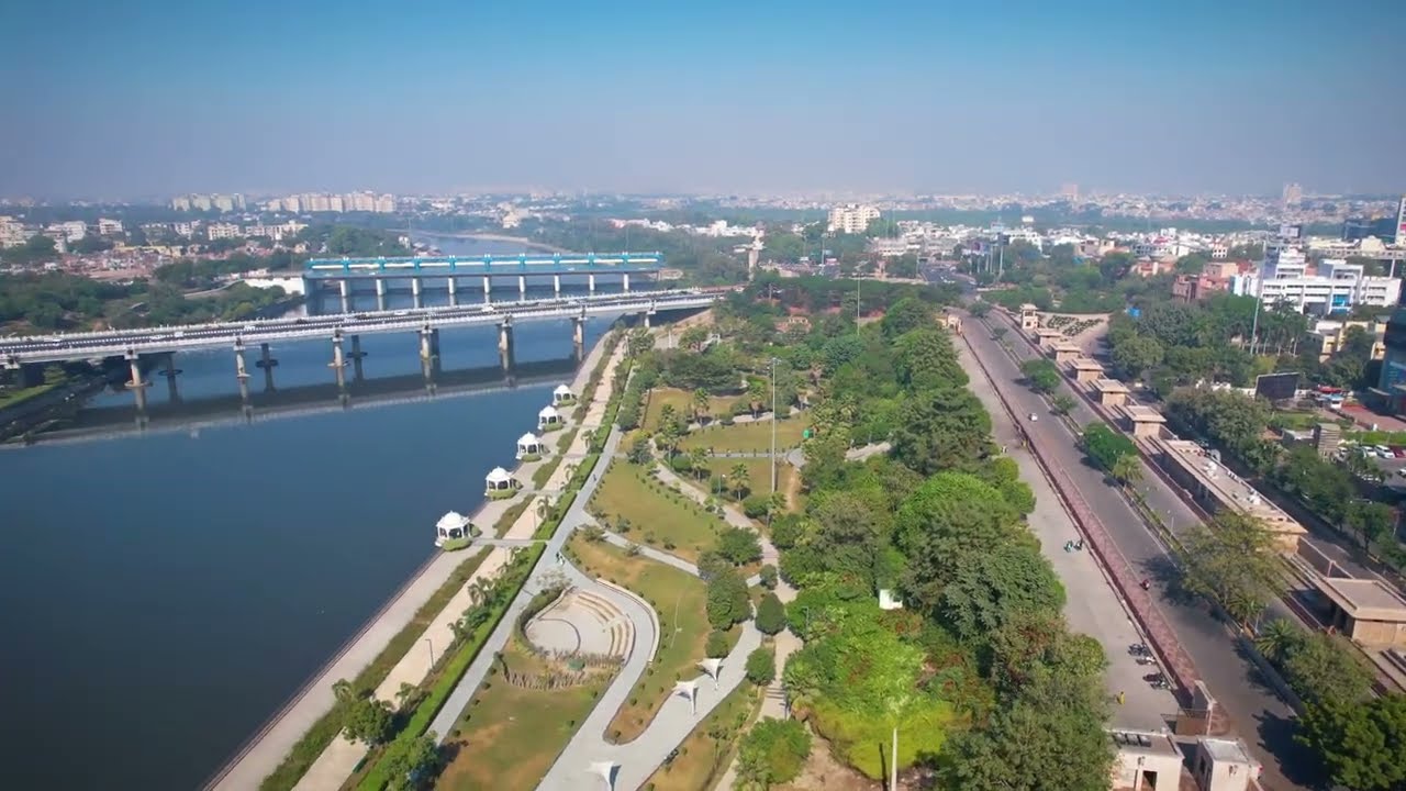Gomti Riverfront Lucknow  riverfront drone view