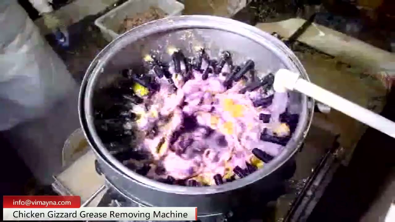 chicken gizzard cleaning by machines to remove grease and skin