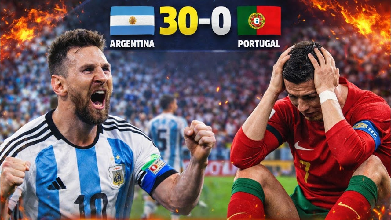 30–0 😱 Argentina Destroys Portugal | Messi vs Ronaldo 🔥