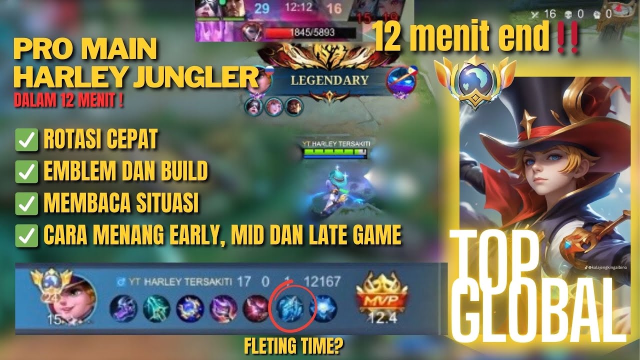 TUTORIAL HARLEY JUNGLER PACTH 2025, GAMEPLAY TOP GLOBAL HARLEY 2025 || BEST BUILD HARLEY 2025