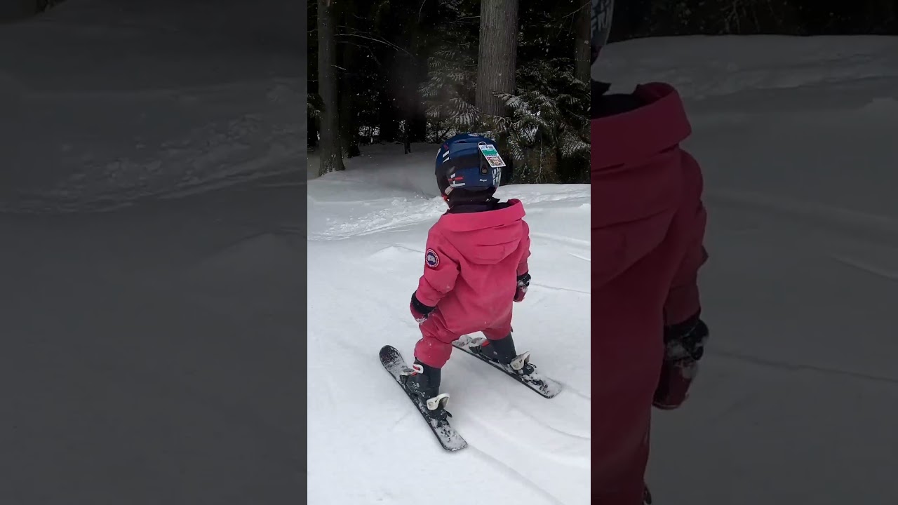 2 Year Old Powder Skiing #cute #toddler #powder #family