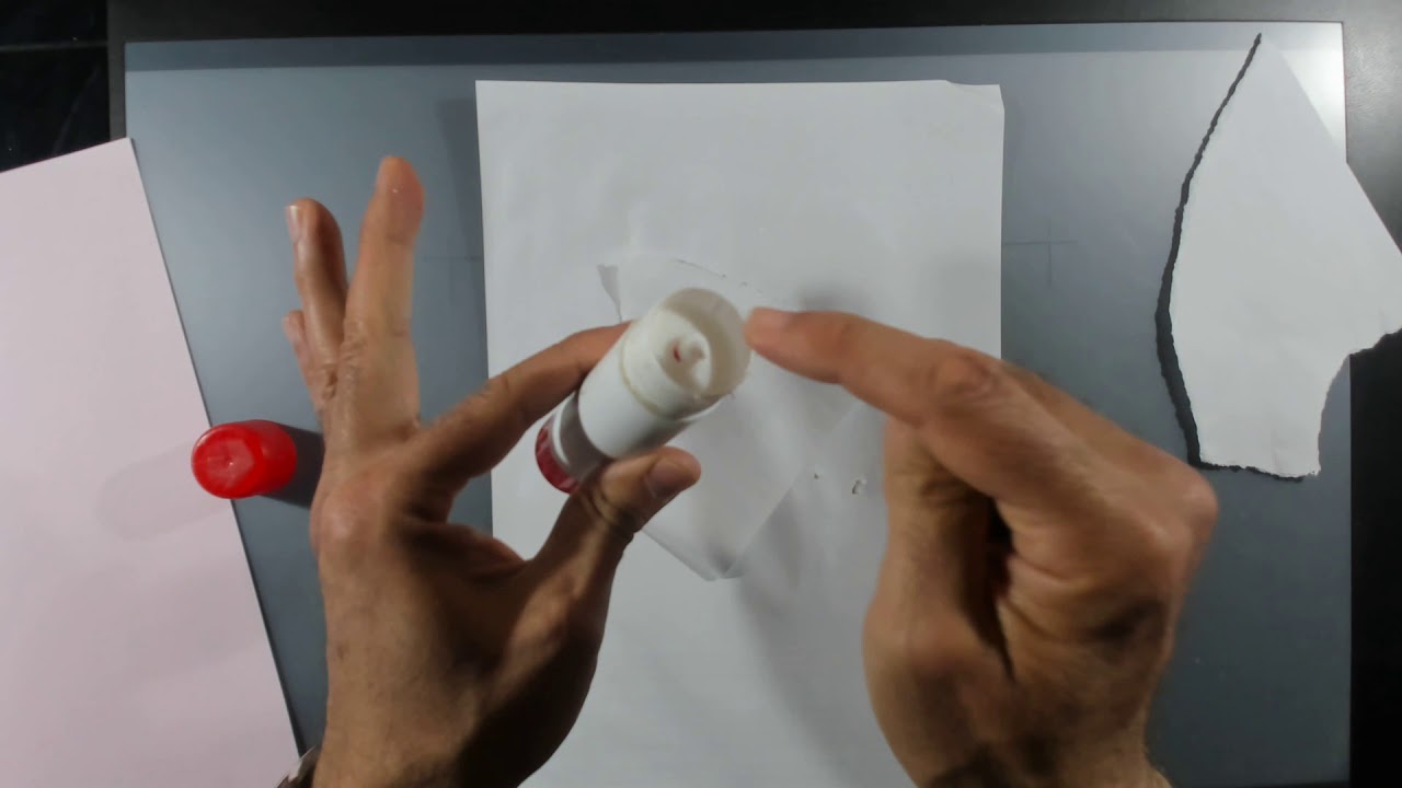 TÉCNICAS DE PEGADO DE PAPEL CON PEGAMENTO EN BARRA.