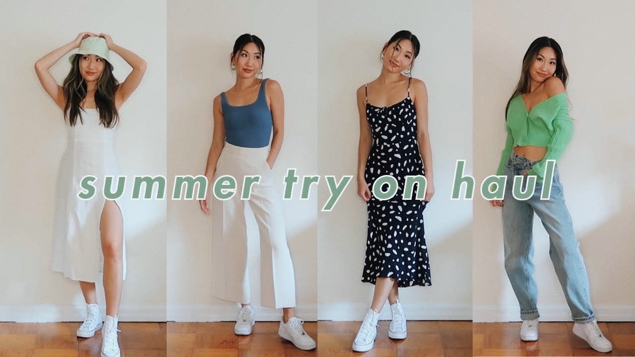 SUMMER TRY ON HAUL 🍋 cute tops, midi dresses & more! | aritzia, urban outfitters, yesstyle