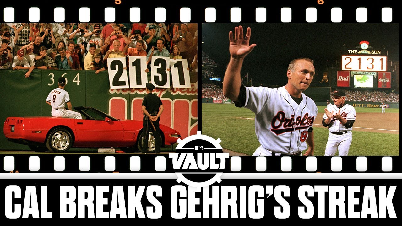 Cal Ripken Jr. Breaks Lou Gehrig's Consecutive Games Played Streak!